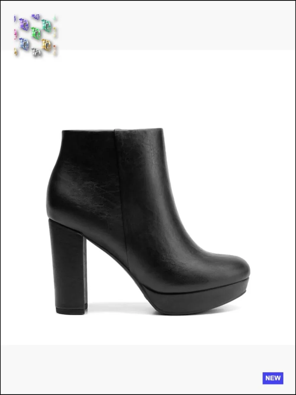 Stomp High Heel Ankle Boots Chunky Block Heel Platform Non-Slip Inside Zipper